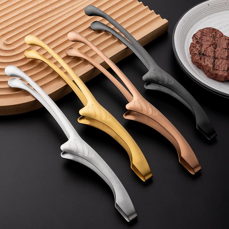 Stainless Steel BBQ Tongs, Korean BBQ Tongs, Bread Tongs, Steak Tongs, Hotel Kitchen Household Food Tongs