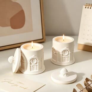 Zhongcheng DIY European Candle Cup Scented Epoxy Mold, Nordic Style Cup Figurine Storage Box Silicone Mold