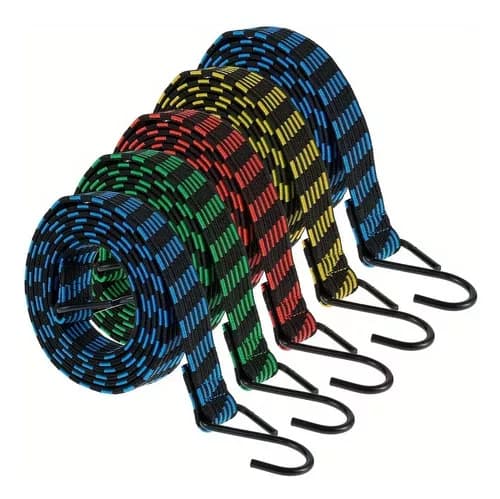 25mm wide, 2-meter latex luggage rope, motorcycle and bicycle luggage rope, elastic rope, 5-pack luggage binding rope