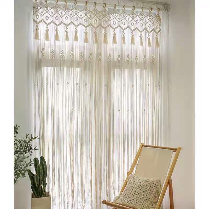 Cross-border Multi-style Nordic Handwoven Door Curtain Bay Window Tassel Bohemian B&B Decorative Cotton Rope Tapestry