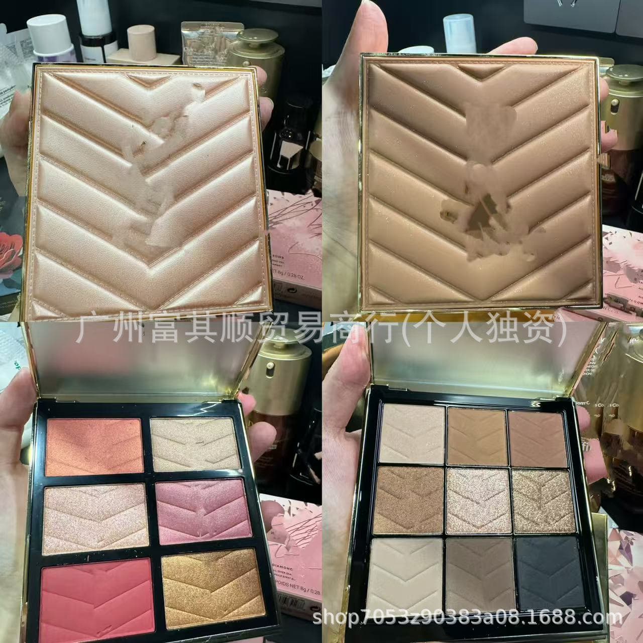 Cross-border Foreign Trade Leather 9-color Eyeshadow Palette Matte Cement Earth Tones 17.5g Christmas Limited 6-color Combo Palette 27g