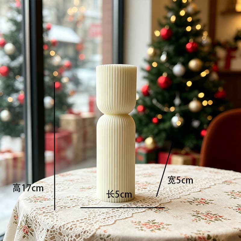 Custom Nordic Style Minimalist White Scented Candle Home Decor Wedding Arrangement Geometric Shaped Candle