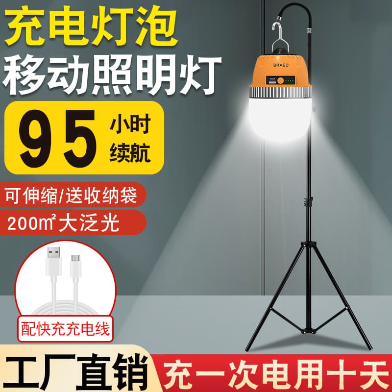 Rechargeable Camping Light Amazon Cross-Border E-Commerce Outdoor Camping Bulb Home Stall Light Night Market Light