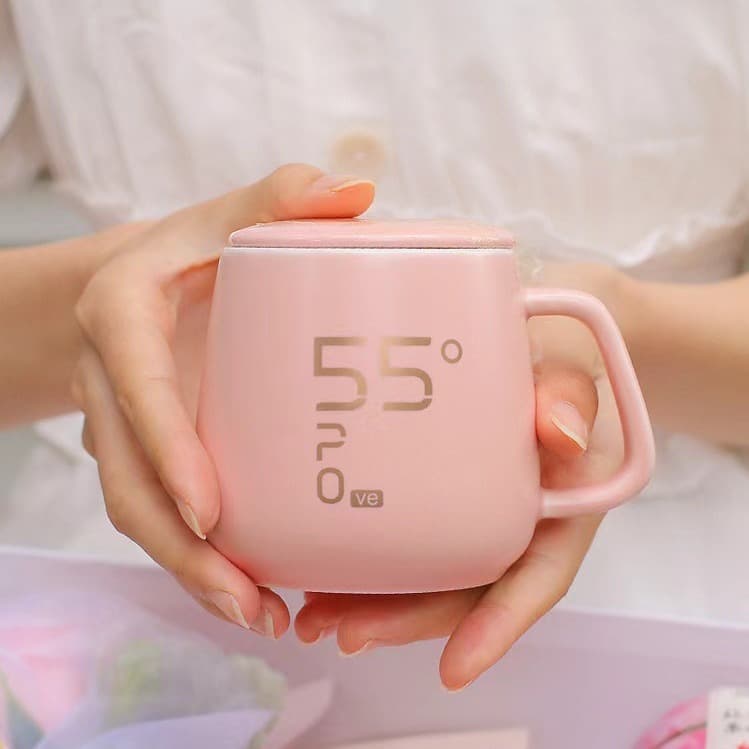 55°C Constant Temperature Warming Mug Ceramic Coffee Cup Creative Couple Gift Water Cup Customizable Logo