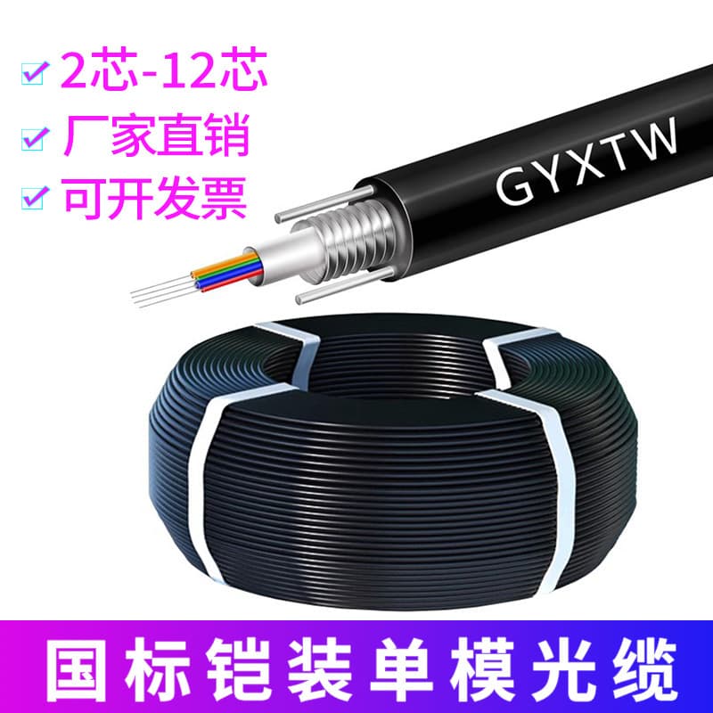 National Standard Outdoor Central Bundle Tube Optical Cable GYXTW Single-Mode Light Armored Optical Cable 4-Core 6-Core 8-Core 12-Core Fiber