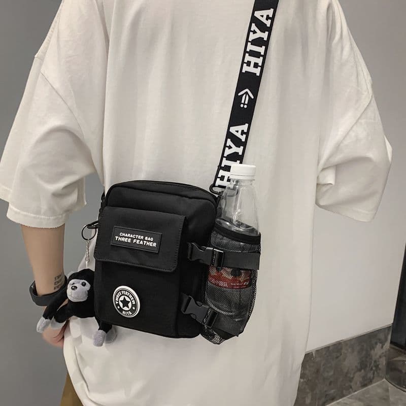CAPERKUU Crossbody Bag, Men's Trendy Sporty Shoulder Bag, Women's Student Style, Japanese Street Fashion Casual Crossbody Bag