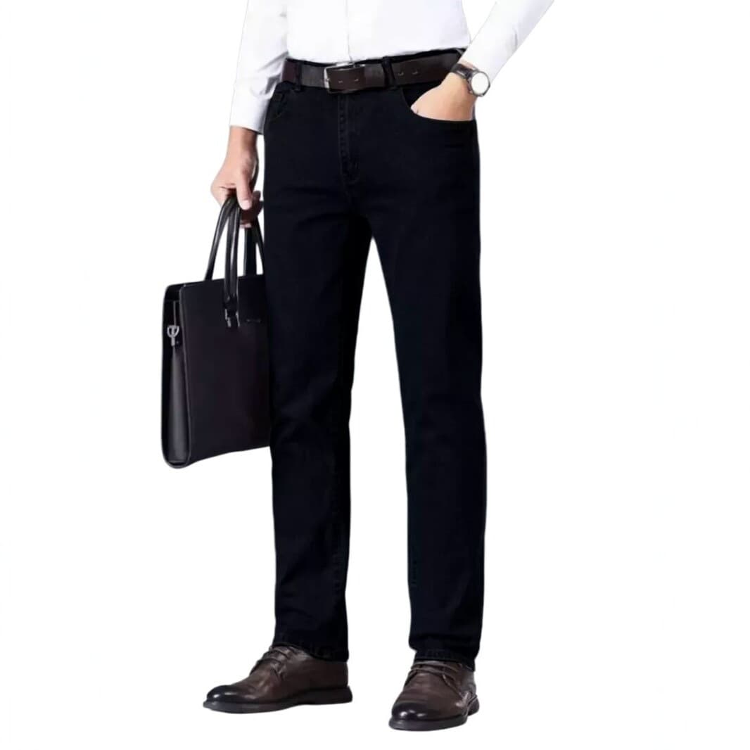Wholesale Men's Jeans Cross-Border Hot Selling Men's Business Straight Jeans