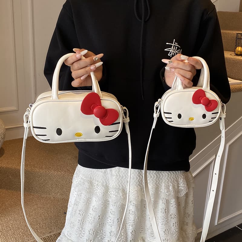 Exquisite Girl Crossbody Bag, Cute Bowling Bag, Travel Casual Shoulder Bag, 2025 Trendy New Cat Handbag