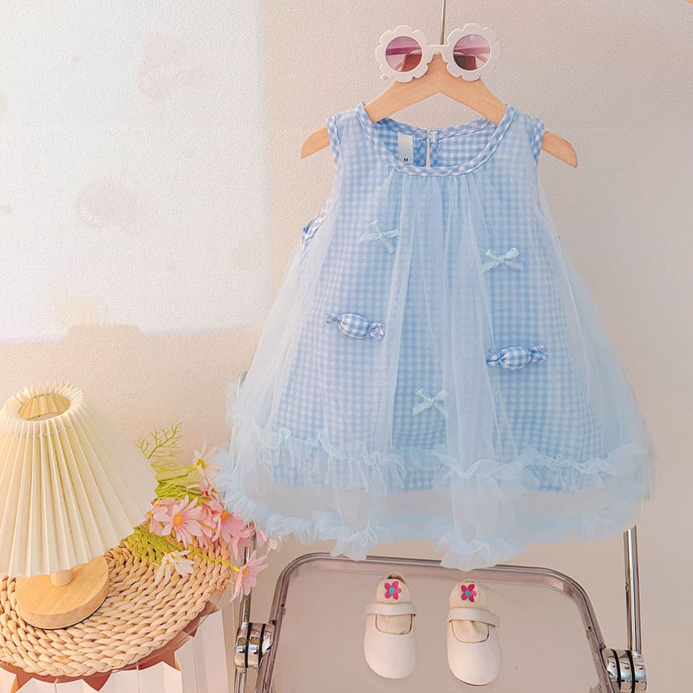 Live Stream Supply Girls Mesh Dress 2026 New Style Girls Fashionable Vest Dress Toddler Export Wholesale