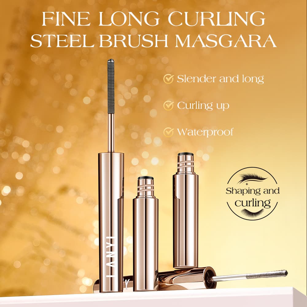 Cross-border TK LANYI Steel Tube Curling Lash Primer Waterproof Smudge-proof Setting Threaded Mascara