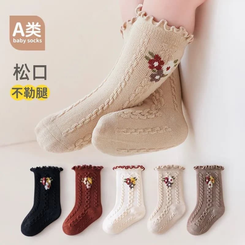 Baby socks wholesale foreign trade cross-border spring and autumn loose mouth leg-relaxing retro princess socks newborn baby girl cotton socks