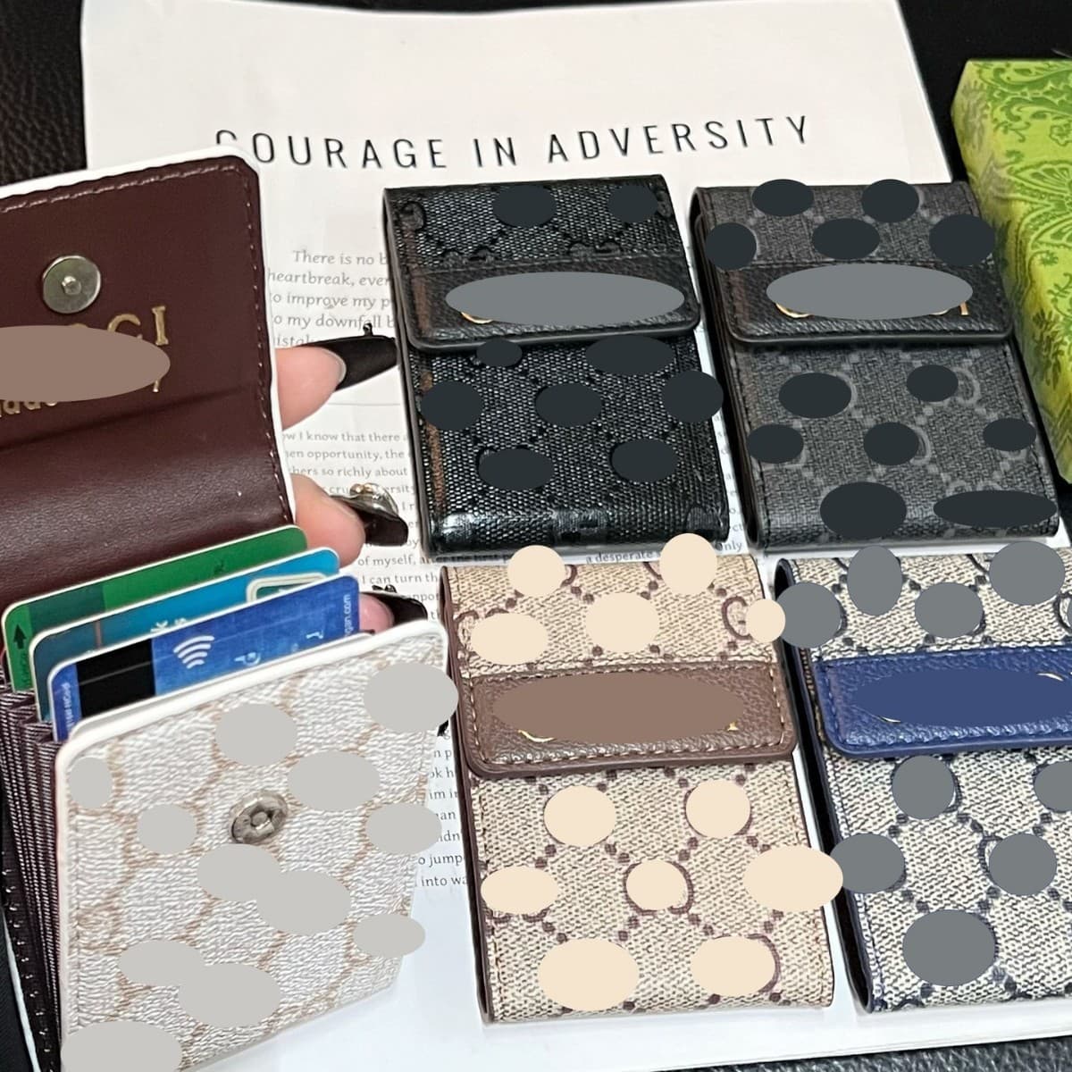 Universal Vertical Trendy Accordion Coin Purse Flip Cover Women's Luxury Tri-fold Wallet Card Holder Handbag Leather Case