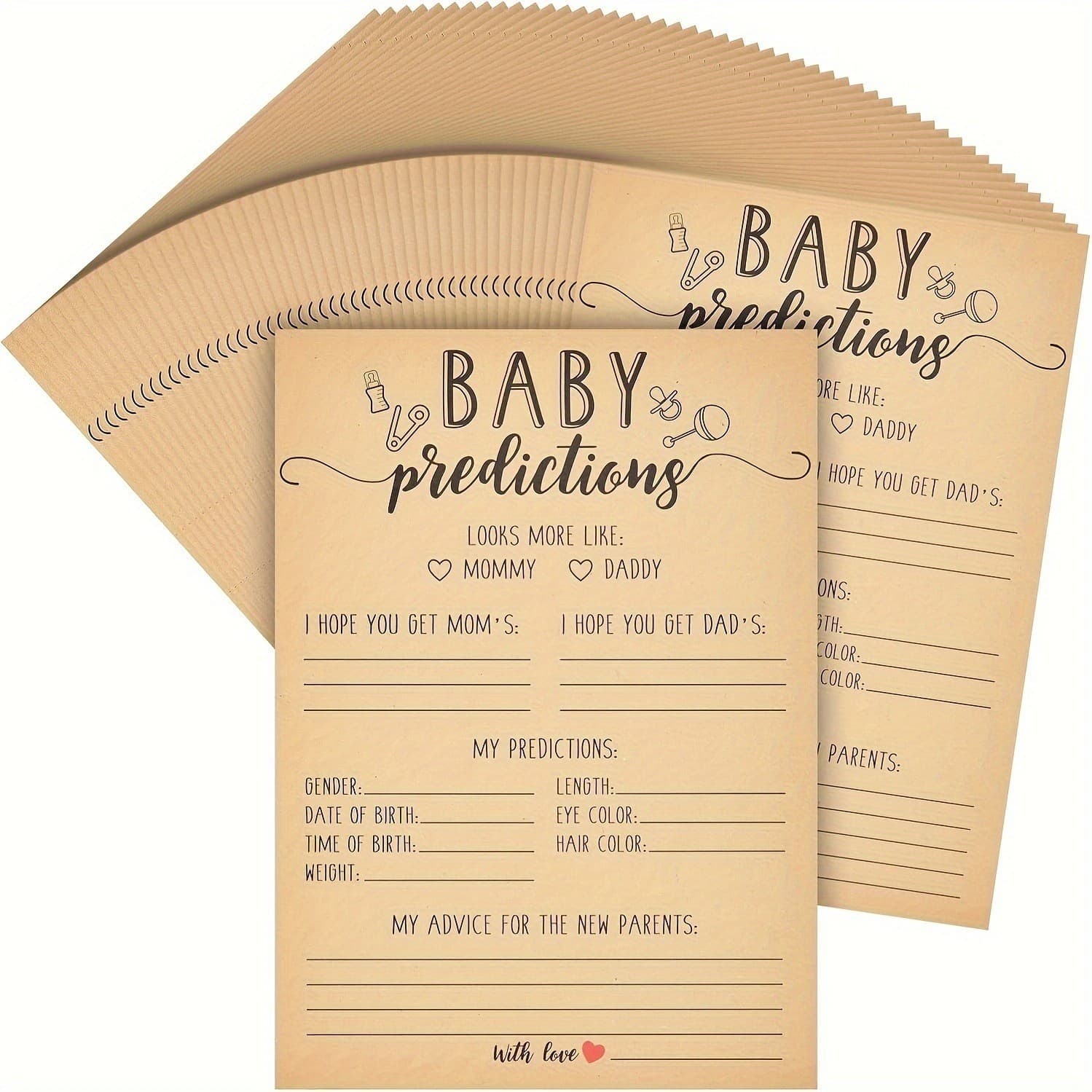 Amazon In Stock Baby Gender Reveal Prediction and Advice Cards Baby Shower Party Game Cards