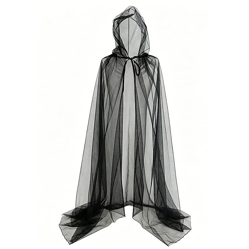 Halloween Hooded Mesh Witch Reaper Cloak Vampire Cape Cosplay Costume Role-Playing Christmas