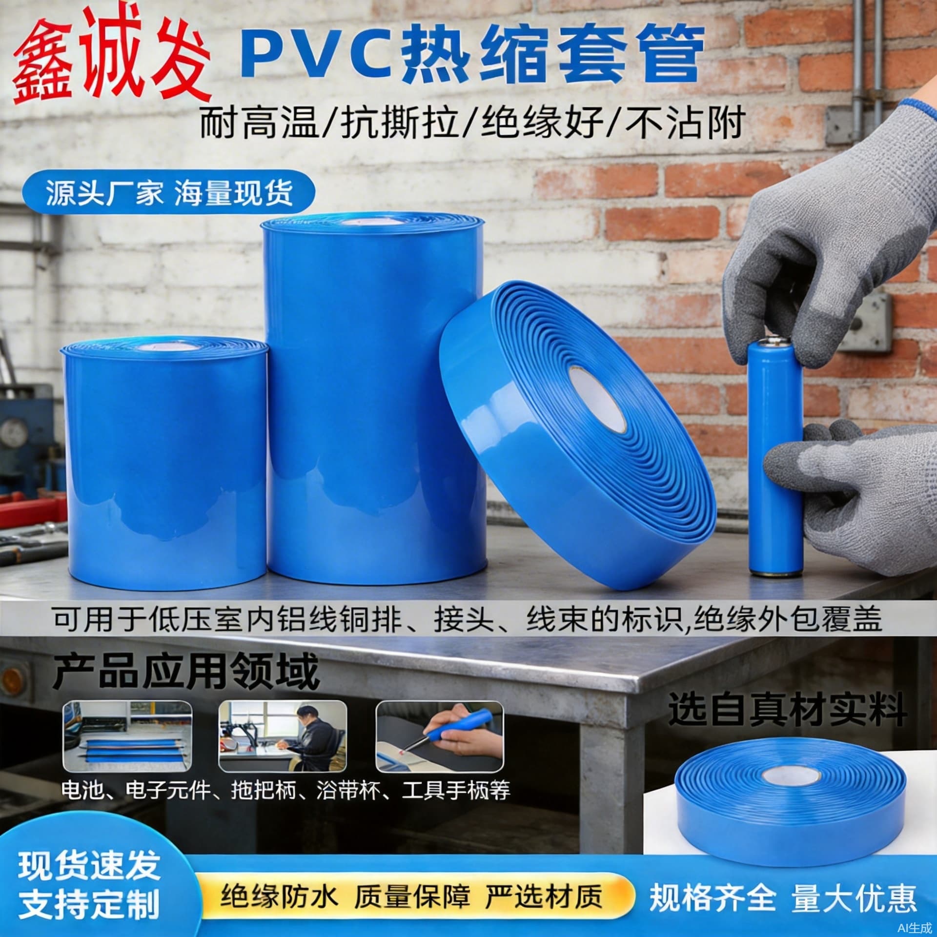 Insulating heat shrink film 18650 protective film pvc shrink film battery motor packaging heat shrink tube insulation sleeve