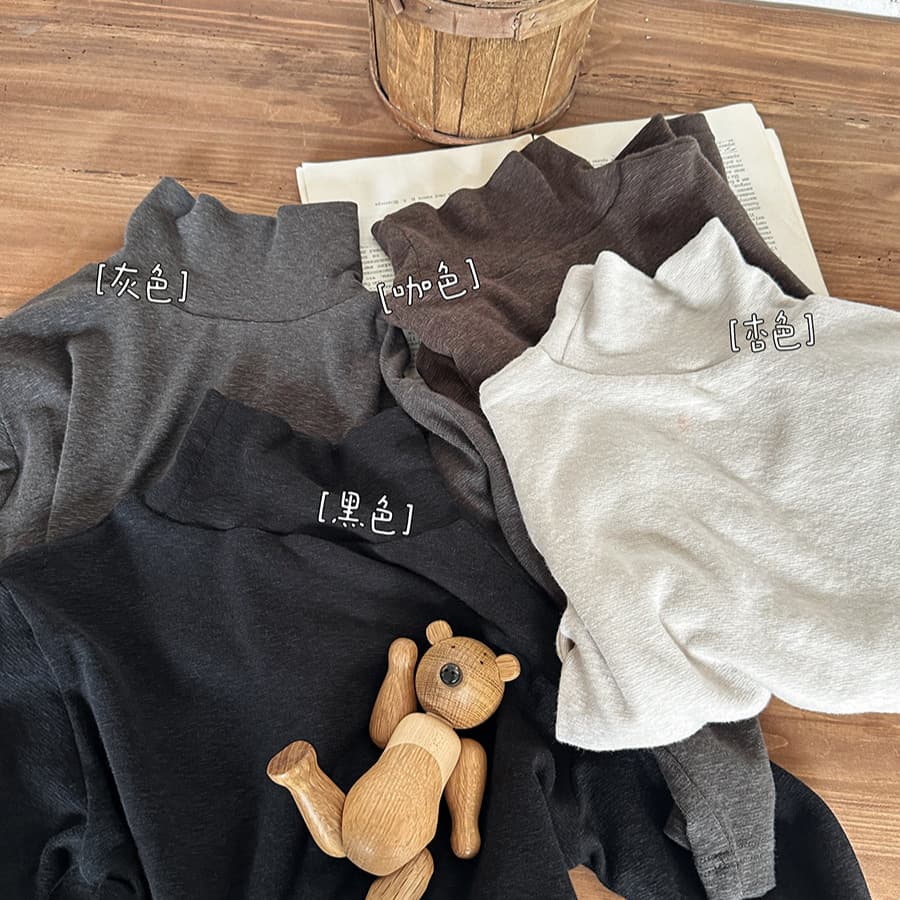 Jiaye Children's Products 2025 Autumn New Style Half-High Neck Brushed Base Shirt for Boys and Girls, Solid Color Stylish Innerwear