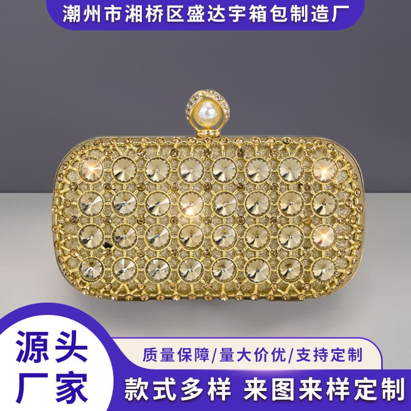 Cross-border Light Luxury Crystal Clutch Bag for Women Evening Party Chain Bag High-end Rhinestone Evening Bag Fashion Shoulder Bag