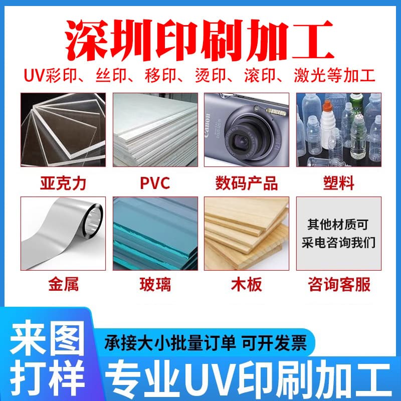 UV color printing/silk screen/transfer/roller/foil stamping/laser processing from provided materials free proofing high-definition printing