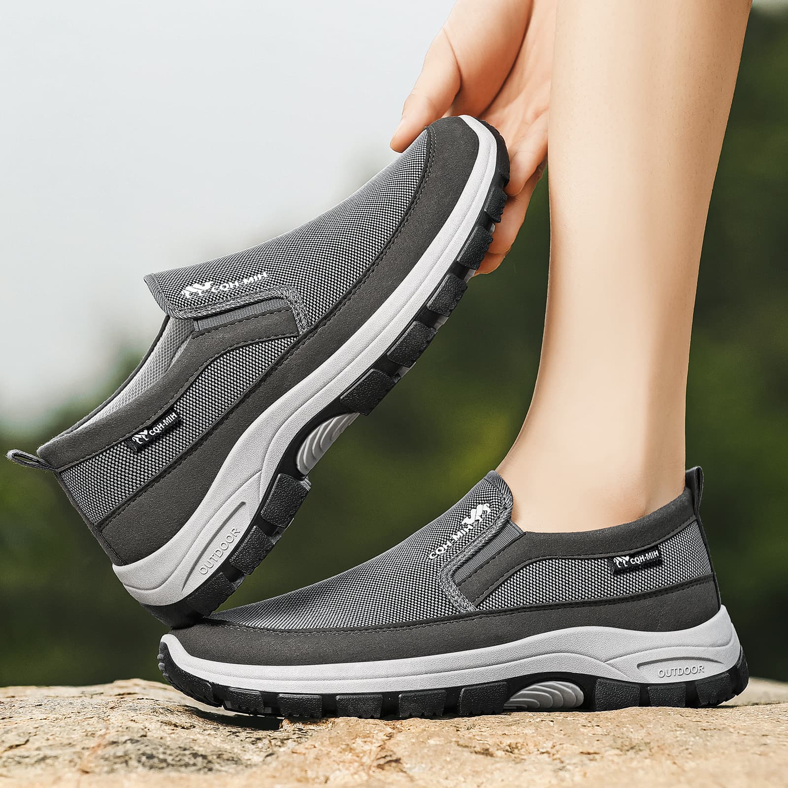 Men's Outdoor Casual Canvas Shoes, Breathable Non-Smelly Old Beijing Cloth Shoes, Hiking Shoes for Middle-Aged and Elderly Men