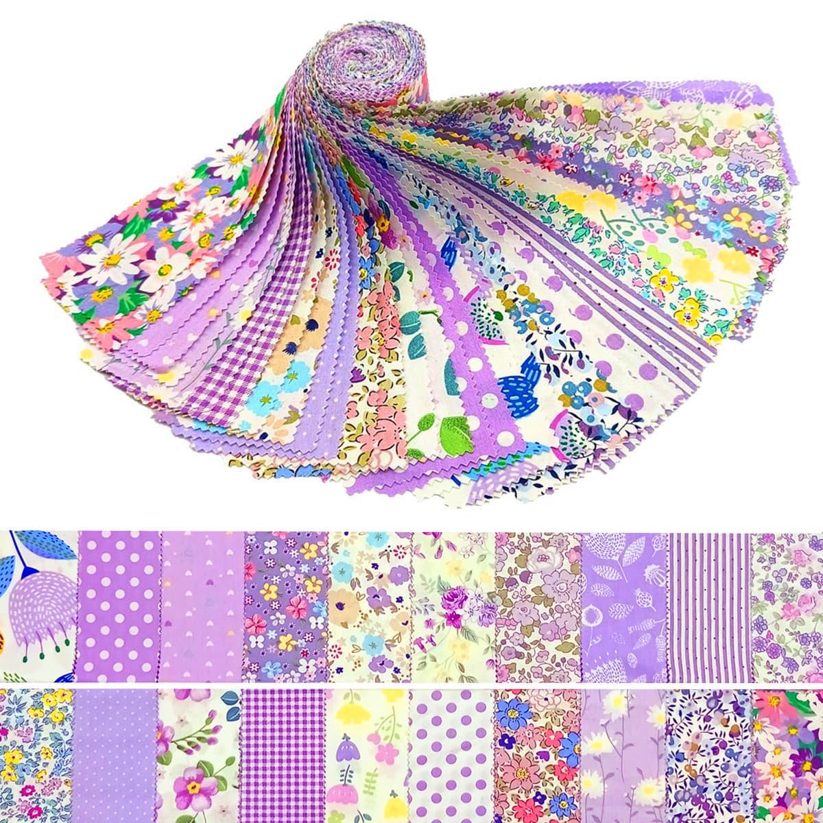 40-piece purple cross-border trade quilted patchwork fabric strip kit