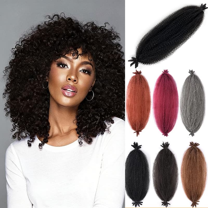 Cross-Border Curly African Hair Spring Afro Kinky Twist Fluffy Hair Extension Wig Wholesale
