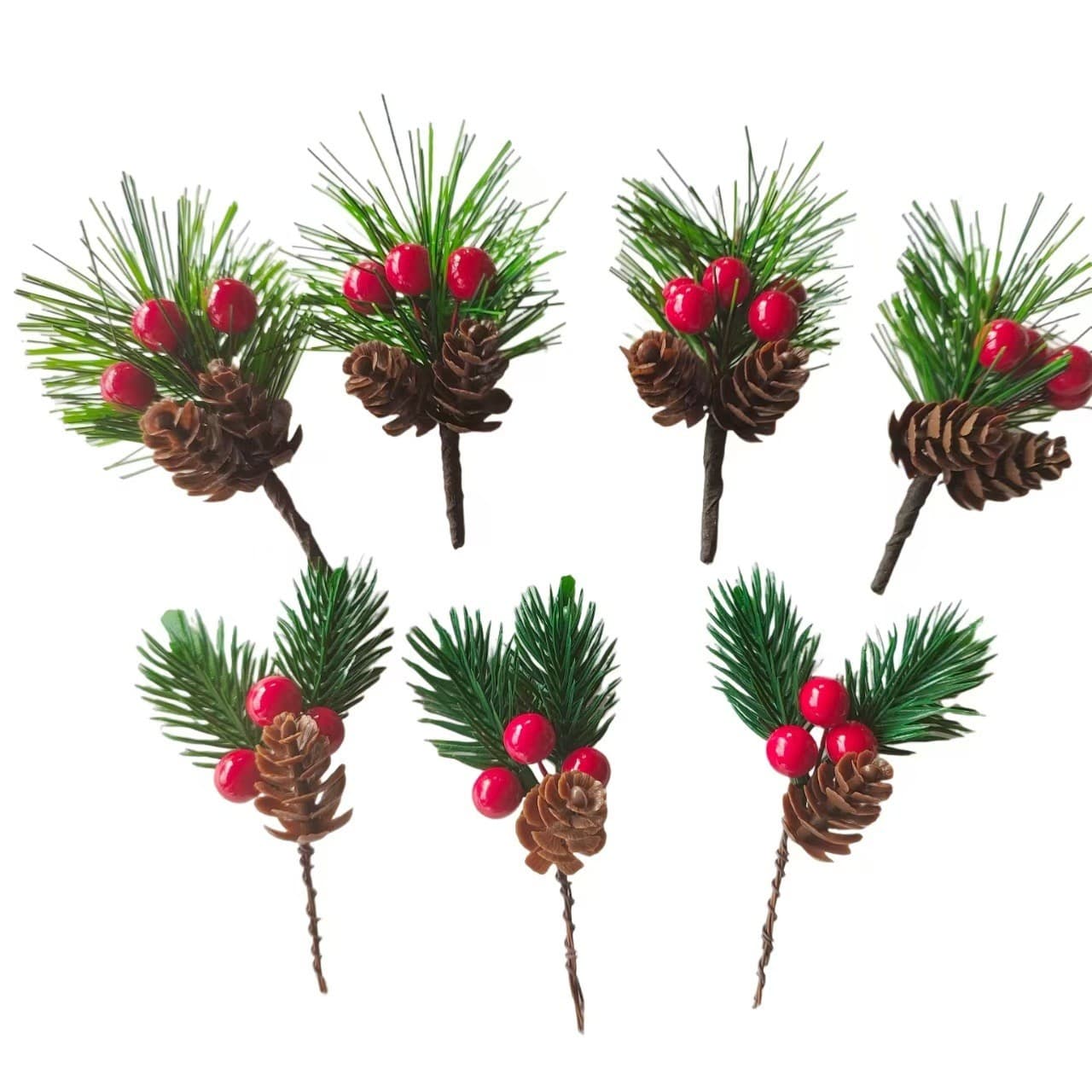 Christmas Decoration Pine Branch Pine Needle Artificial Pinecone Red Berry Hanging Ornament DIY Accessory Packaging Gift Box Ornament Wholesale