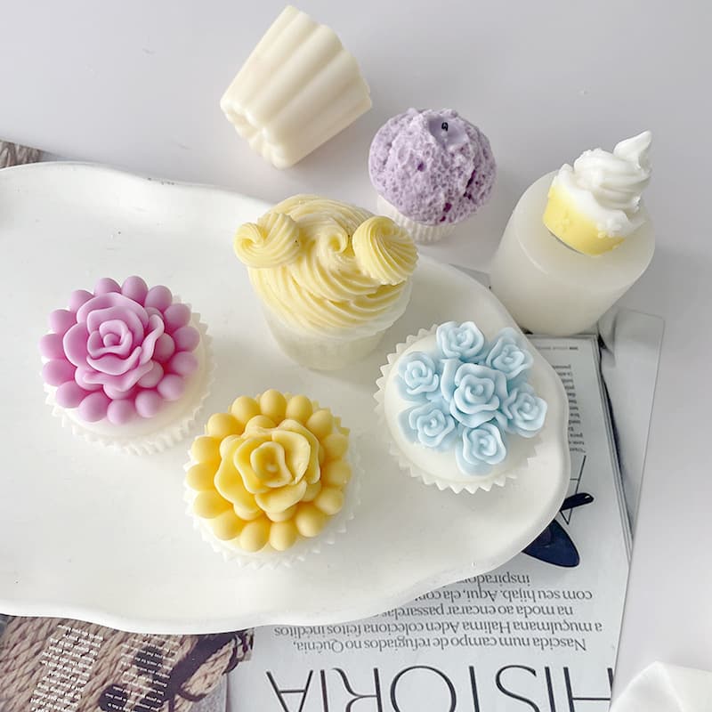 Ice Cream Silicone Mold DIY Muffin Cup Birthday Cake Decoration Mold Aromatherapy Candle Handmade Soap Plaster Mold