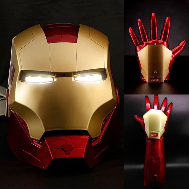 Iron Man Helmet Voice Control MK5 Mask Auto Open/Close Glowing Headpiece Arm Model Cosplay Prop