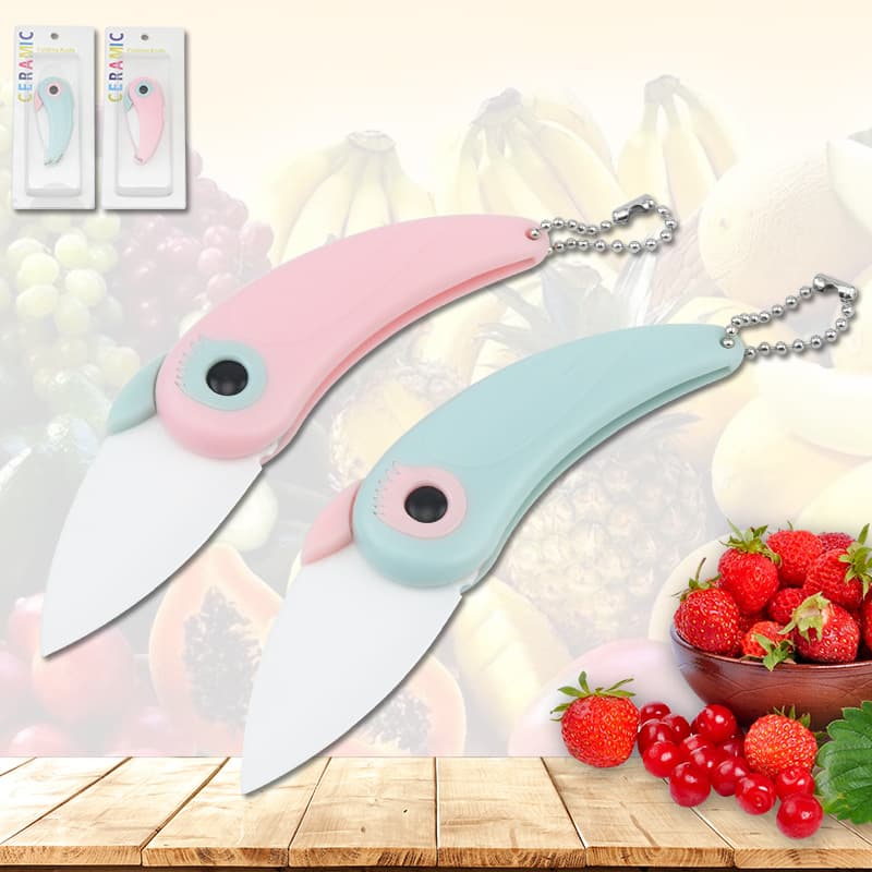 Wholesale Bird Ceramic Folding Knife Travel Portable Ceramic Kitchen Knife Household Fruit Peeler Fruit Knife