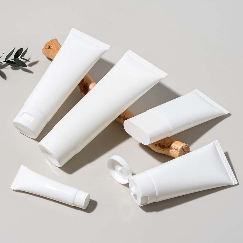 In-stock white PE cosmetic tube packaging 3-300ml decanting bottle for facial cleanser, body lotion bottle
