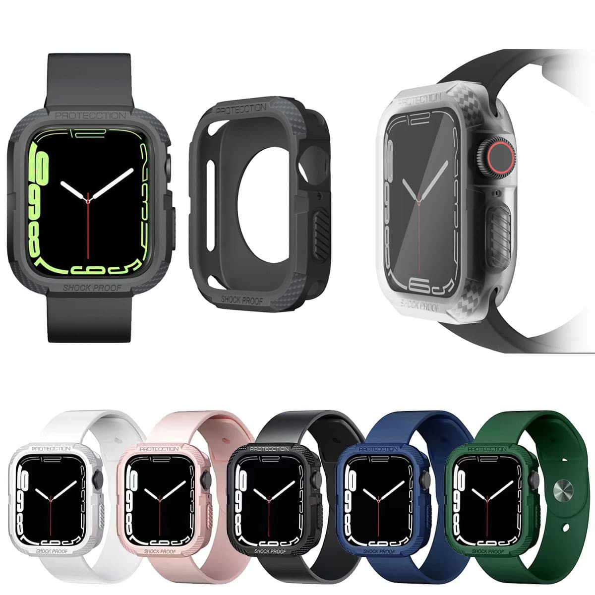 Digital Computer / Apple Watch Cover / Apple Watch Case Protective Silicone Material Black Color
