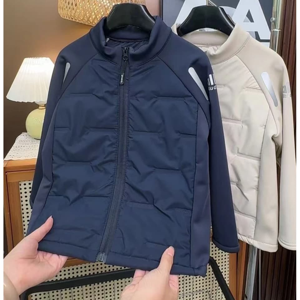 2025 autumn and winter new boys zipper cardigan coat children's style Korean style cotton coat thin cotton jacket medium and large children's coat