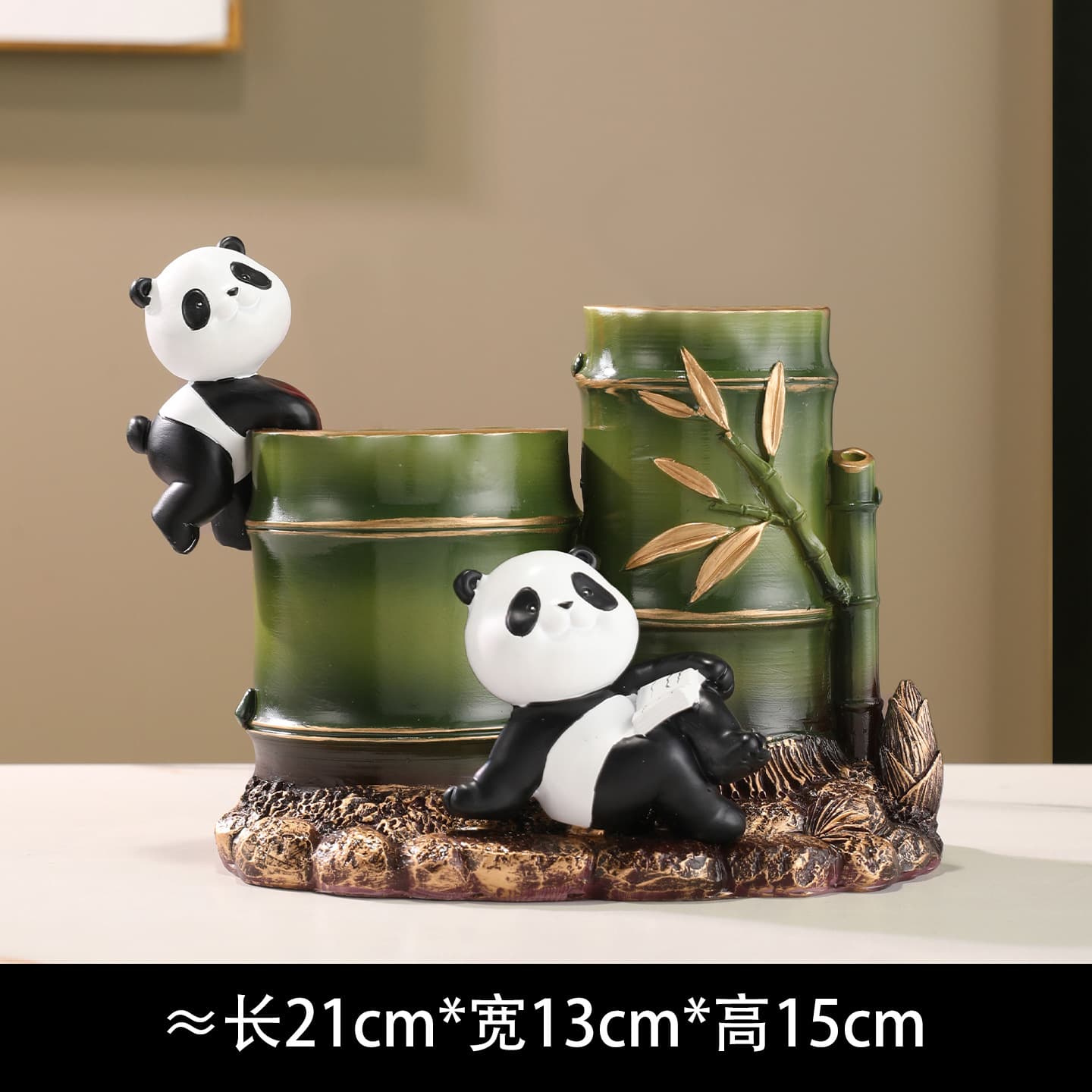 Panda Pen Holder Ornament - Rising Step by Step, Cultural Creative Souvenir, Office Desk Organizer, Birthday Gift for Clients, Practical
