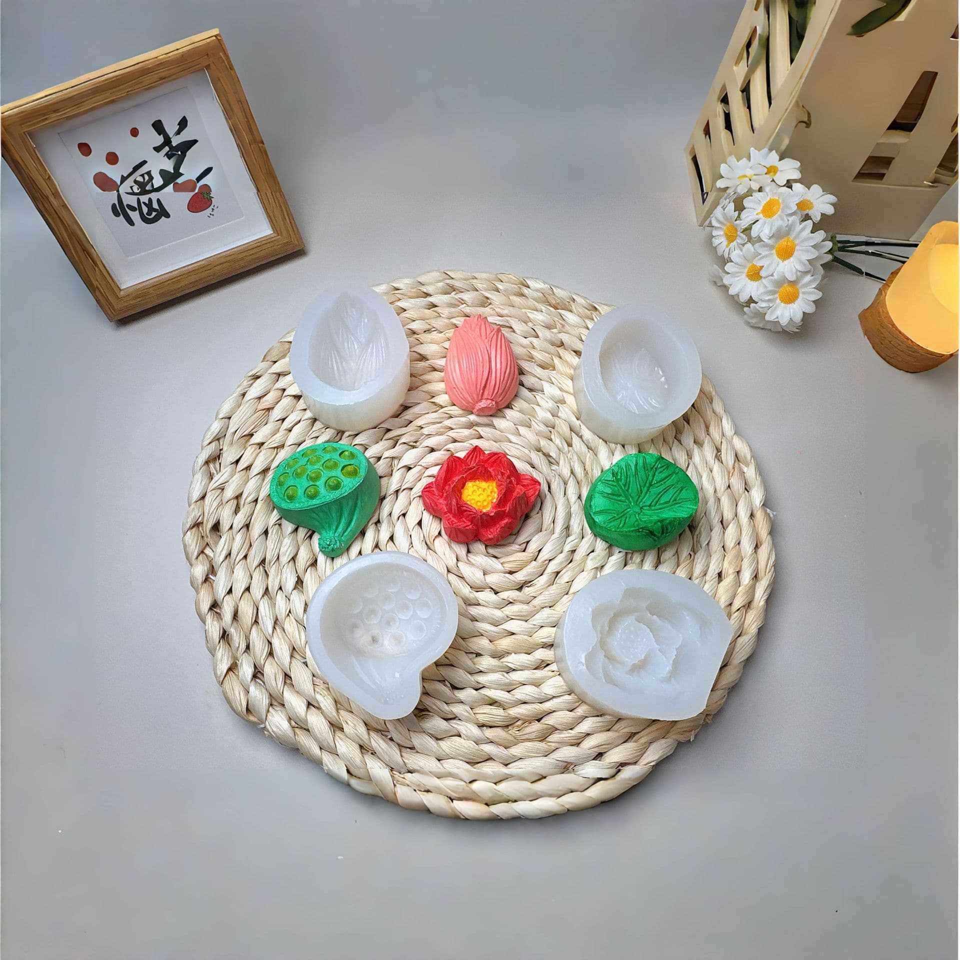 Lotus Leaf and Lotus Pod Silicone Mold for Fondant, Resin, Cake Decoration, Chocolate Mousse Cake Mold
