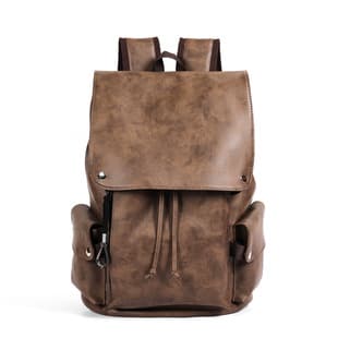 2026 New Retro Backpack Trendy Men's Youth Campus Backpack PU Leather Wholesale Hot-Selling Men's Bag