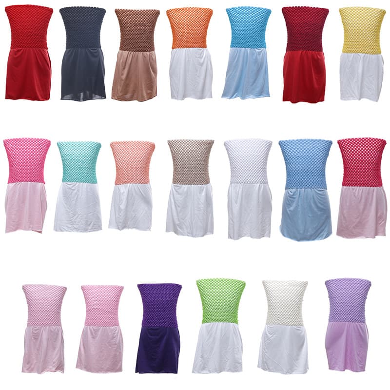 Korean Mesh Tube Top Children's Knitted Wrap Top 10inch Girls Handmade Tutu Skirt Stretchy Top Inner Lining