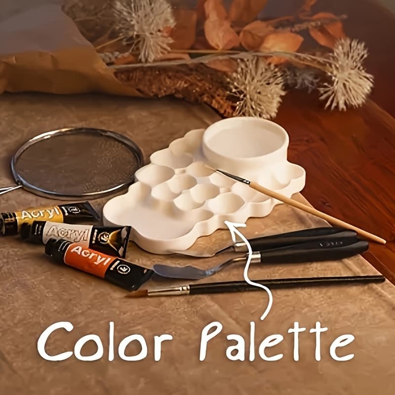 Cross-border Portable Watercolor Palette Box, Art Palette with Large Bubbles, Plastic Palette