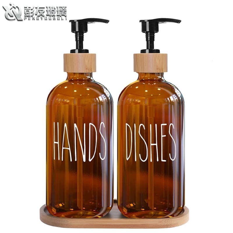 Packaging / Glass Bottle / Amber Glass Bottle 500ml Black Lid Used For Cosmetics Essential Oils Other Liquids