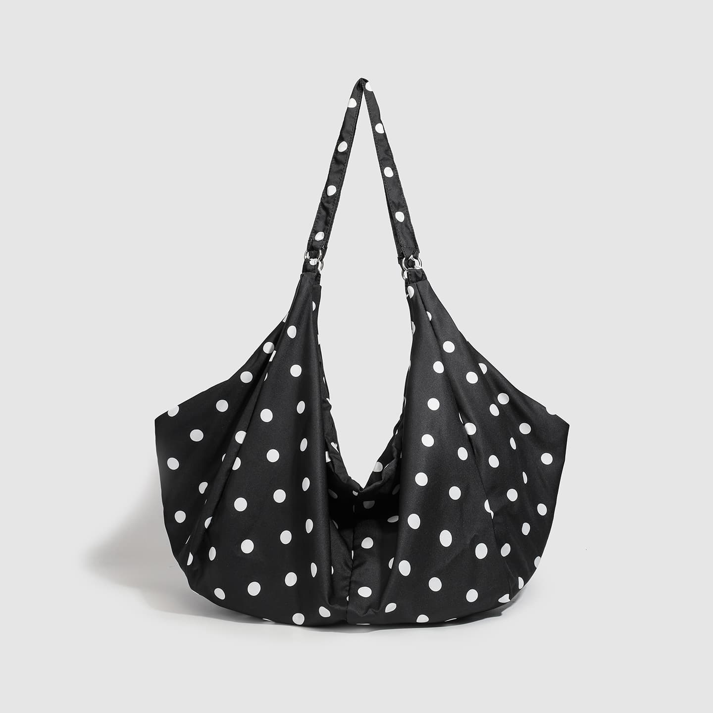 2025 New Black and White Polka Dot Crossbody Bag Large Capacity Casual Lazy Shoulder Backpack Summer Tote Bag for Women