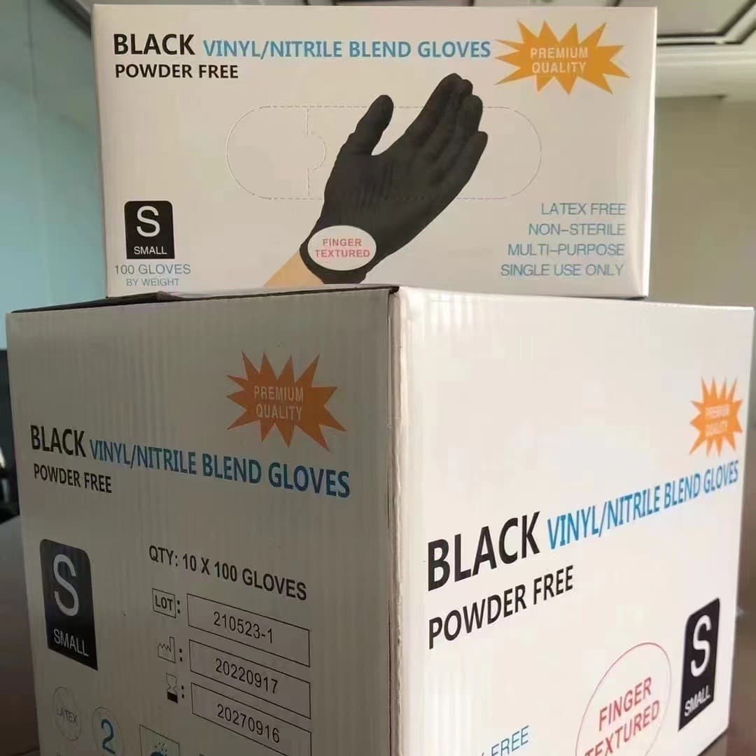 Wanli Disposable Composite Nitrile Thickened Durable Beauty Catering Household Protective Food-Grade PVC Gloves Wholesale