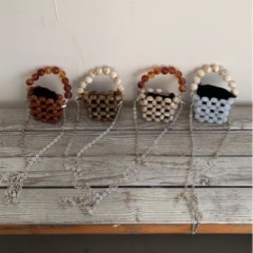 Mini Handwoven Small Bag Summer Cracked Acrylic Beaded Bag Cute Children's Handheld Messenger Bag