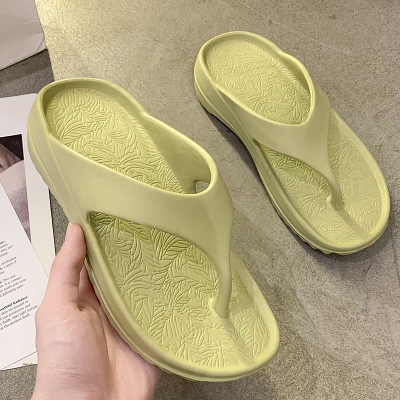Flip-Flop Sandals Cross-Border Outdoor Women's Fashion Soft Thick Platform Wedge Couple Toe-Post Beach Sandals Men