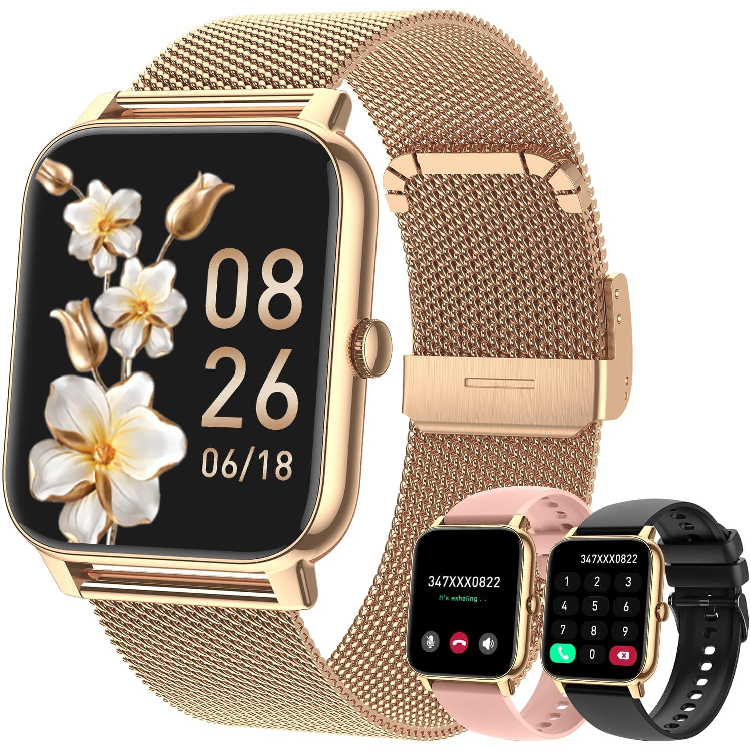 Smart Watch P90 New 1.85 Square Screen Bluetooth Call Information Reminds Respiratory Training Heart Rate Sleep Monitoring