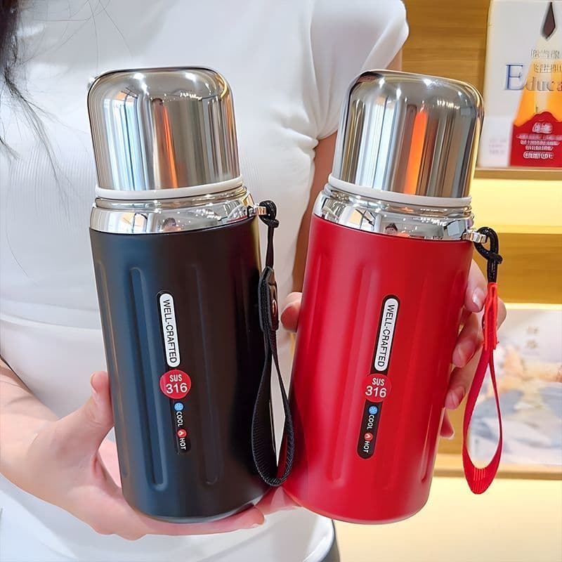 Stainless Steel Thermos High Aesthetics Unisex Water Bottle Large Capacity Tea Infuser Convenient Outdoor Roman Cup