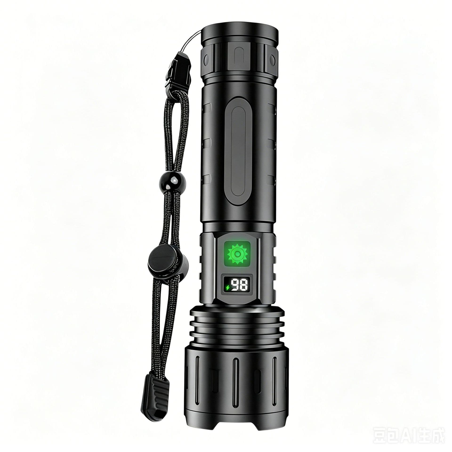 Cross-border White Laser Patrol Flashlight Outdoor Ultra-bright Long-range Zoom Portable Digital Battery Level Power Bank Flashlight