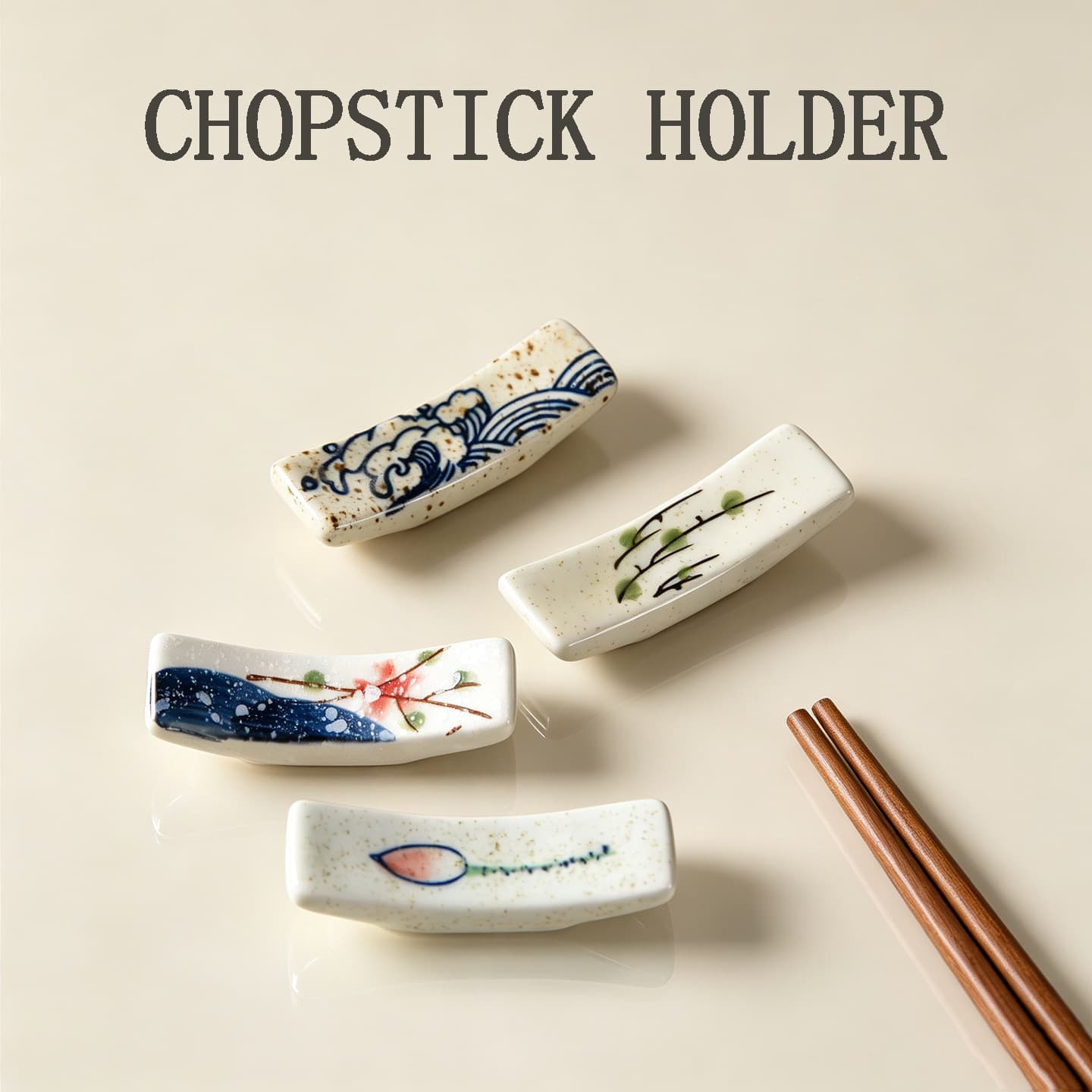 Japanese-style chopstick holder household tableware chopstick pillow ceramic small holder for chopsticks ancient style multi-functional hotel chopstick holder chopstick holder