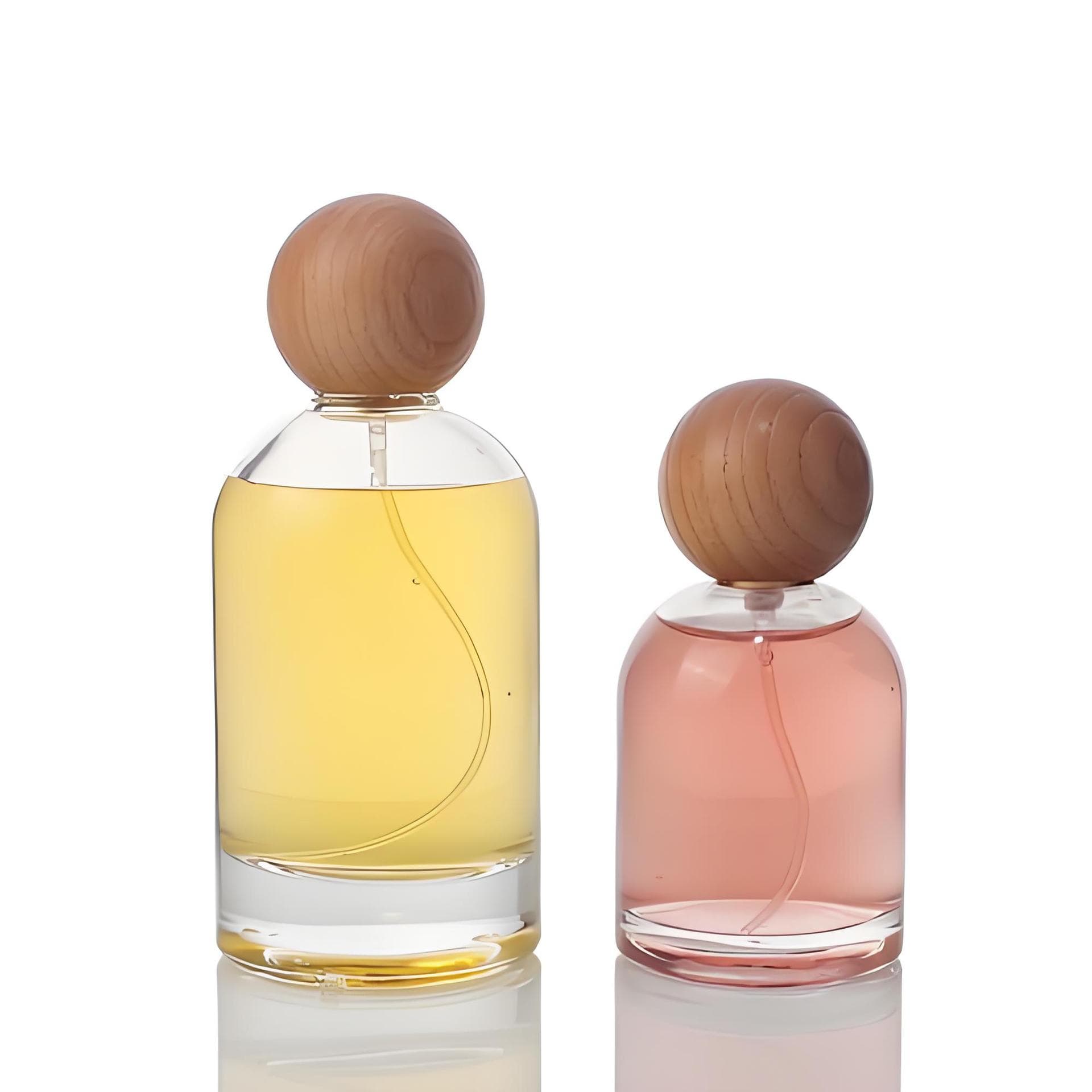 Wholesale oblique shoulder cylindrical perfume bottle 50ml log cap perfume bottle cap perfume cap wooden single bottle gift box