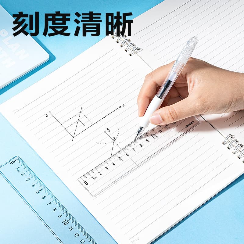Deli 71971 Easy-Read Ruler 15cm (Transparent) (Piece)