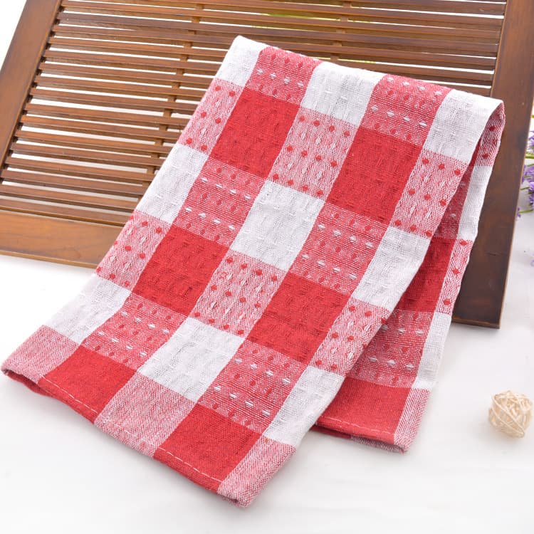 Poly-Cotton Color-Woven Kitchen Towel, Dish Towel, Household Absorbent Wipe, Simple Check Plain Cloth Tea Towel, Cross-Border Supply