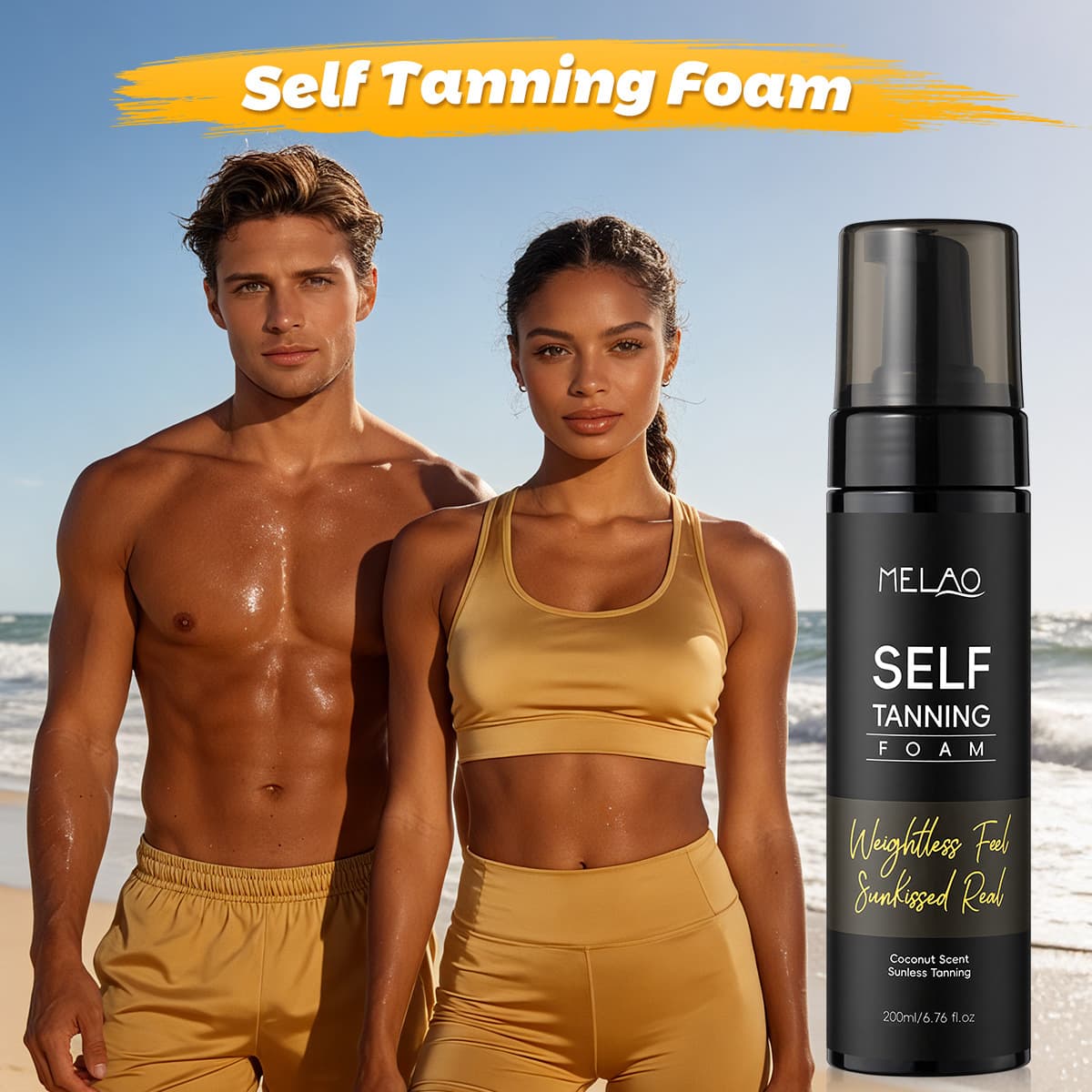 MELAO Cross-Border Self-Tanning Bronzing Mousse Bronze Wheat Sunless Tanning Custom Tanning Mousse